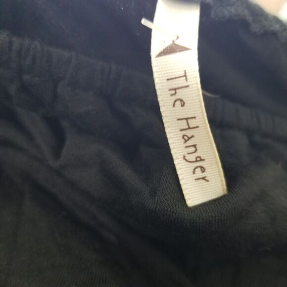 The Hanger blouse Large Black Off Shoulder tunic bell sleeve Peasant Soft Sexy - Picture 8 of 9